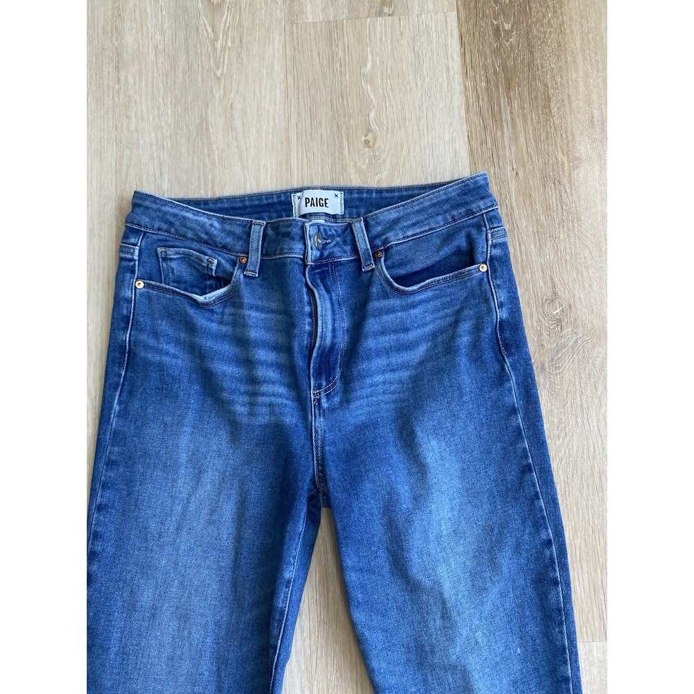 PAIGE Hoxton Ankle Transcend Vintage High Rise Skinny Jeans Raw Frayed Hem 29 - Picture 2 of 16